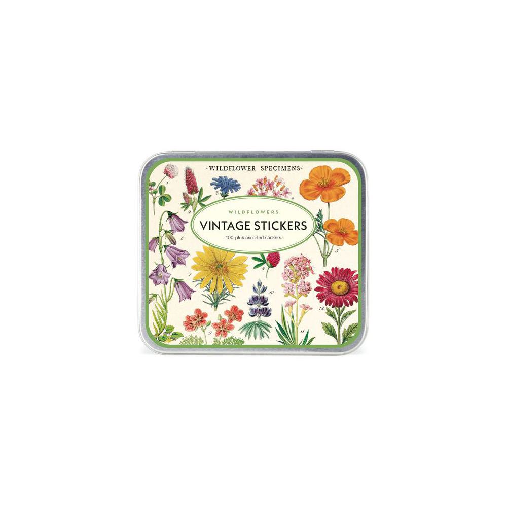 Fashion Accessories, Cavallini, Stickers, Art & School, Tin, Wildflowers, 805659